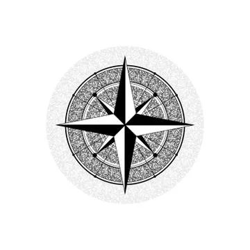 Arabic calligraphy windrose Stock Illustration