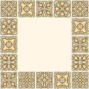 Arabic ceramic tile background. Traditional eastern decorative talavera. Stock Illustration