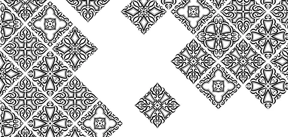 Arabic ceramic tile background. Traditional eastern decorative talavera. 库存插图
