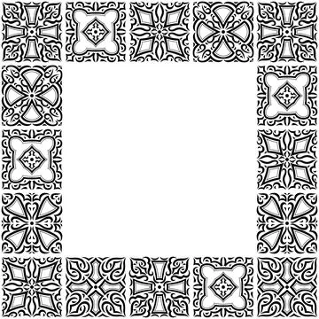 Arabic ceramic tile background. Traditional eastern decorative talavera. 库存插图