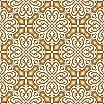 Arabic ceramic tile pattern. Traditional eastern decorative talavera. Stock Illustration