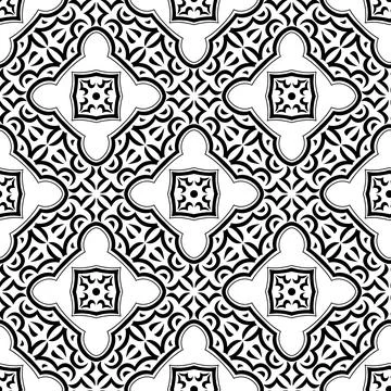 Arabic ceramic tile pattern. Traditional eastern decorative talavera. Stock Illustration