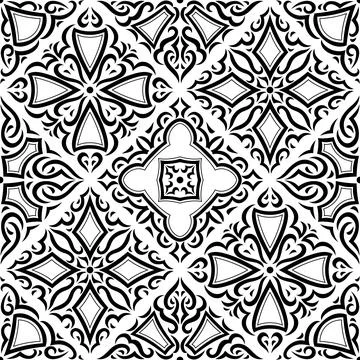 Arabic ceramic tile pattern. Traditional eastern decorative talavera. Stock Illustration