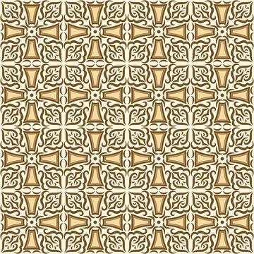 Arabic ceramic tile pattern. Traditional eastern decorative talavera. 库存插图