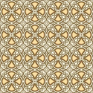 Arabic ceramic tile pattern. Traditional eastern decorative talavera. 库存插图
