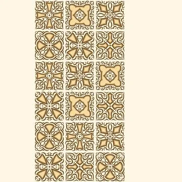 Arabic ceramic tile pattern. Traditional eastern decorative talavera. 库存插图