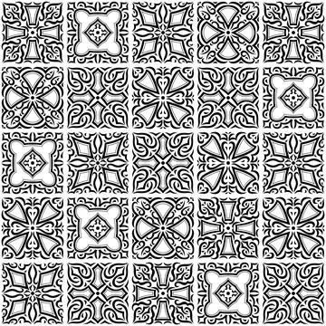 Arabic ceramic tile pattern. Traditional eastern decorative talavera. Illustrazione stock