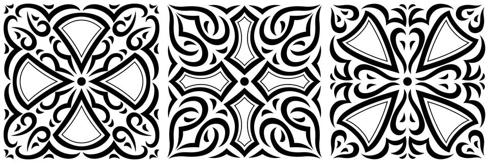 Arabic ceramic tile. Traditional eastern decorative talavera. Stock Illustration