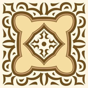 Arabic ceramic tile. Traditional eastern decorative talavera. Stock Illustration