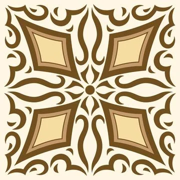 Arabic ceramic tile. Traditional eastern decorative talavera. Stock Illustration