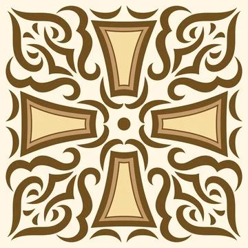 Arabic ceramic tile. Traditional eastern decorative talavera. Stock Illustration