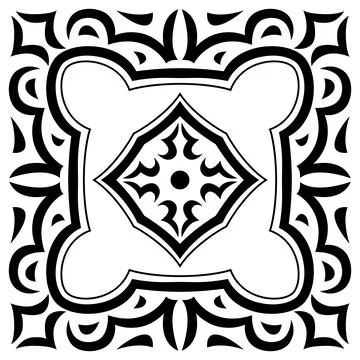 Arabic ceramic tile. Traditional eastern decorative talavera. Stock Illustration