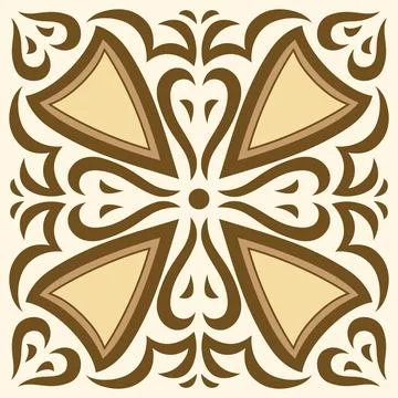 Arabic ceramic tile. Traditional eastern decorative talavera. 库存插图