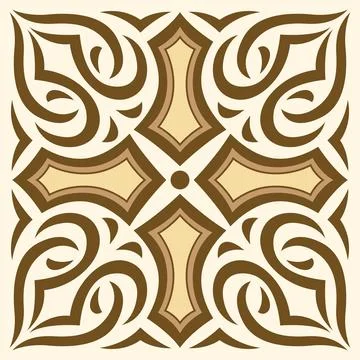 Arabic ceramic tile. Traditional eastern decorative talavera. 库存插图