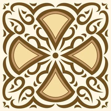 Arabic ceramic tile. Traditional eastern decorative talavera. 库存插图