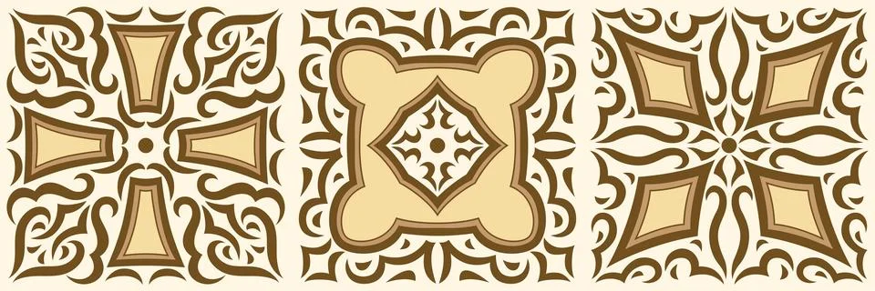 Arabic ceramic tile. Traditional eastern decorative talavera. Illustrazione stock