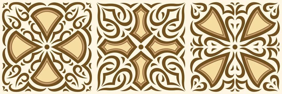 Arabic ceramic tile. Traditional eastern decorative talavera. 库存插图