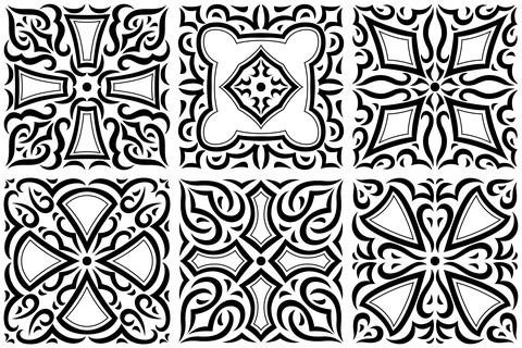 Arabic ceramic tile. Traditional eastern decorative talavera. Illustrazione stock