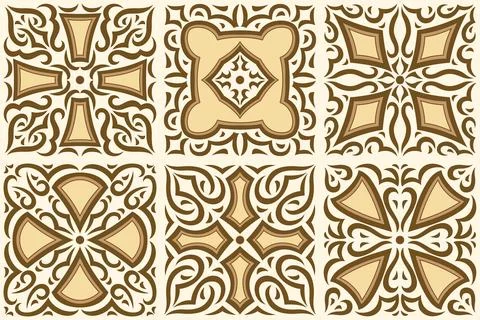 Arabic ceramic tile. Traditional eastern decorative talavera. Illustrazione stock