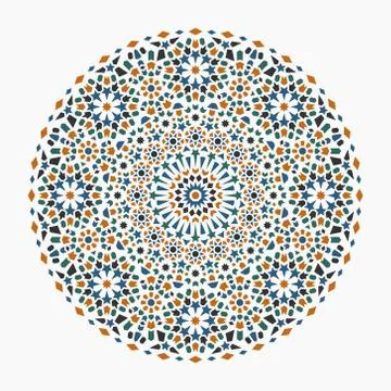 Arabic circle pattern. Round template for your design Stock Illustration