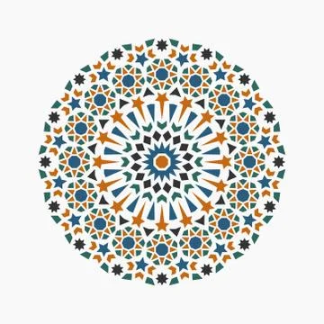 Arabic circle pattern. Round template for your design Stock Illustration