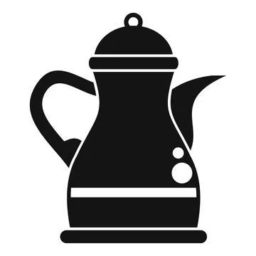 Arabic coffee dallah pot icon black Stock Illustration