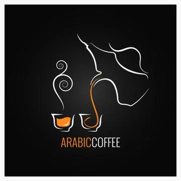 Arabic coffee logo design background Stock Illustration