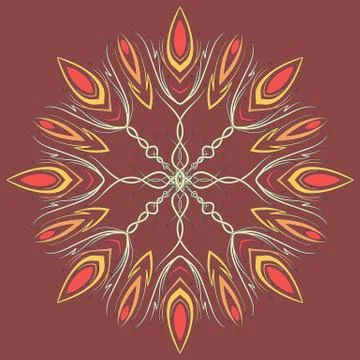 Arabic color mandala 스톡 일러스트