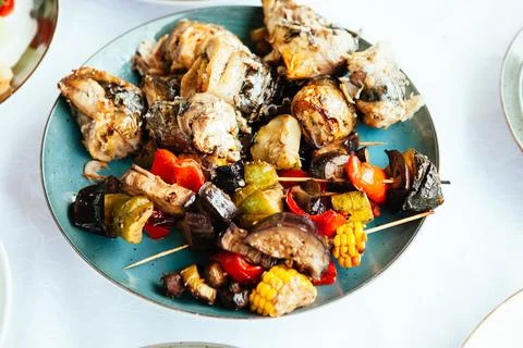 Arabic Cuisine: Middle Eastern traditional lunch. It's also Ramadan Iftar. Th Stock Photos