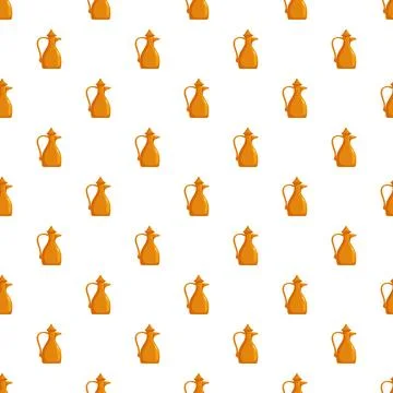 Arabic dalek coffee pot seamless pattern background 스톡 일러스트