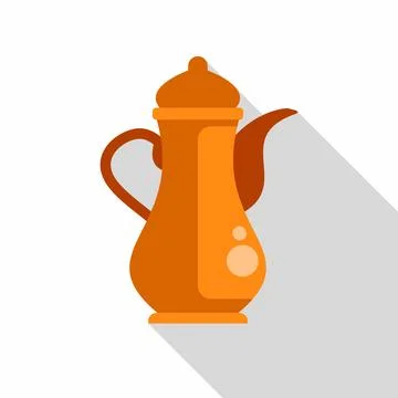 Arabic dallah coffee pot flat design icon Stock Illustration