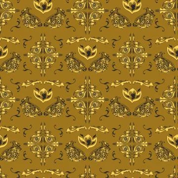 Arabic damask pattern Stock Illustration