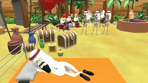 Arabic dance animation clip Stock Footage 123586860