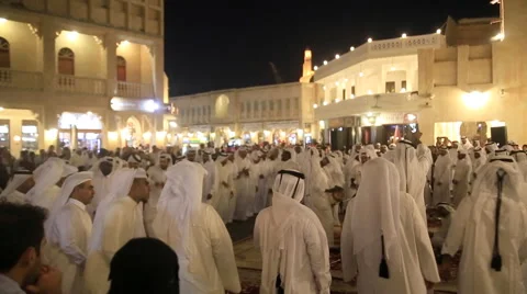 Arabic dance in Qatar night Stock Footage 47969379
