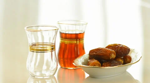 Arabic dates and tea Stock-Footage 33691226