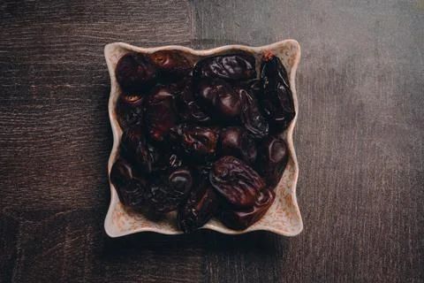 Arabic Dates in a bowl Stock Photos