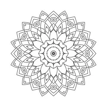Arabic decoration mandala vector. Black and white coloring book pattern. Mand Illustrazione stock