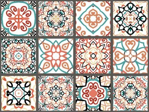 Arabic decorative tiles Illustrazione stock