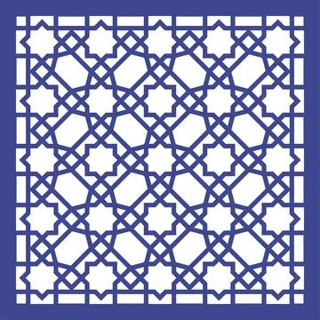 Arabic design grile. Template for laser cutting.  Vector background Иллюстрация
