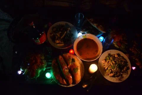 Arabic dining table Foto stock