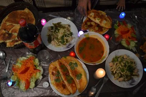 Arabic dining table Foto stock