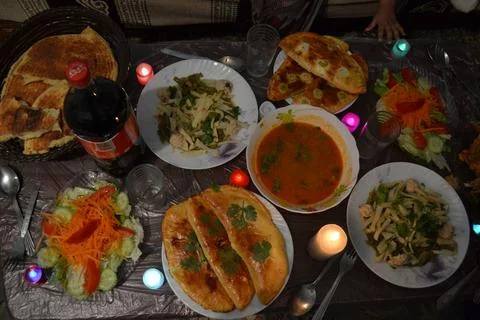 Arabic dining table Foto stock