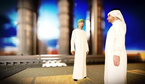 Arabic engineer at oil refinery Stock Illustration