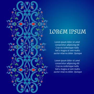 Arabic floral pattern card template vector Stockillustratie