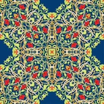 Arabic floral seamless pattern. Traditional arabic islamic background Stock Illustration