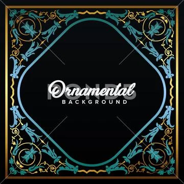 Arabic Frame. Islamic design framed by golden patterns. 스톡 일러스트