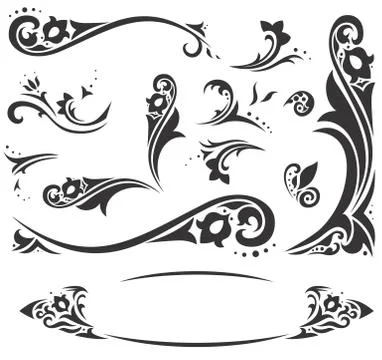 Arabic frames and design elements set Stock Illustration