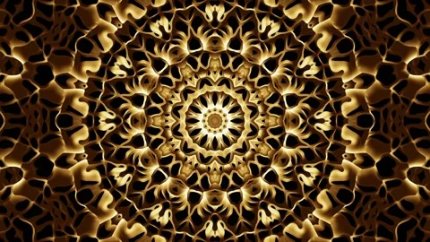 Arabic geometric pattern Gold Mandala. Seamless loop footage. Stock Footage 132398744