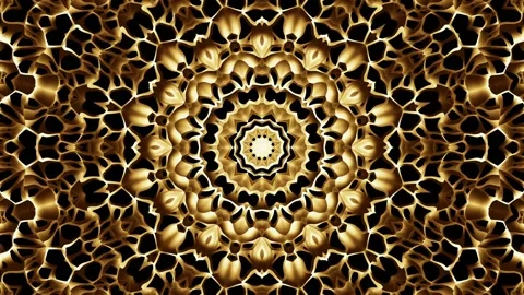 Arabic geometric pattern Gold Mandala. Seamless loop footage. Stock Footage 132557774