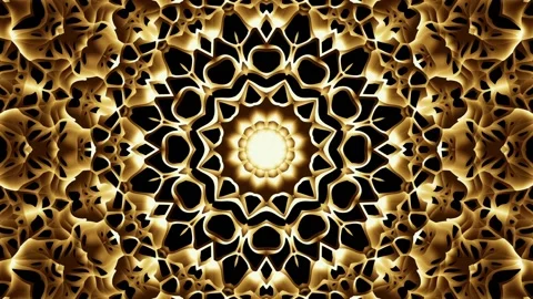 Arabic geometric pattern Gold Mandala. Seamless loop footage. Stock Footage 132867501